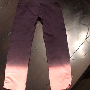 Purple/orange ombré seamless leggings